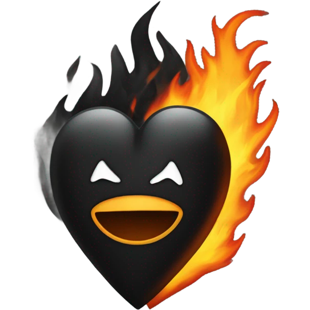 Black heart with black fire emoji