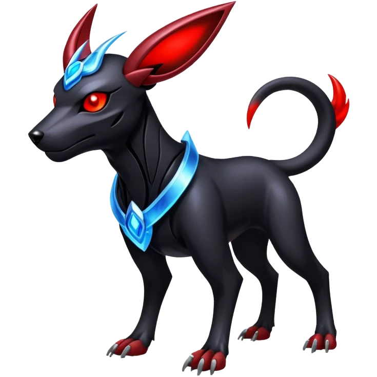 Shiny Gothic Exotic Futuristic Houndoom-Genesect-Pokémon-Fakémon-hybrid-creature emoji