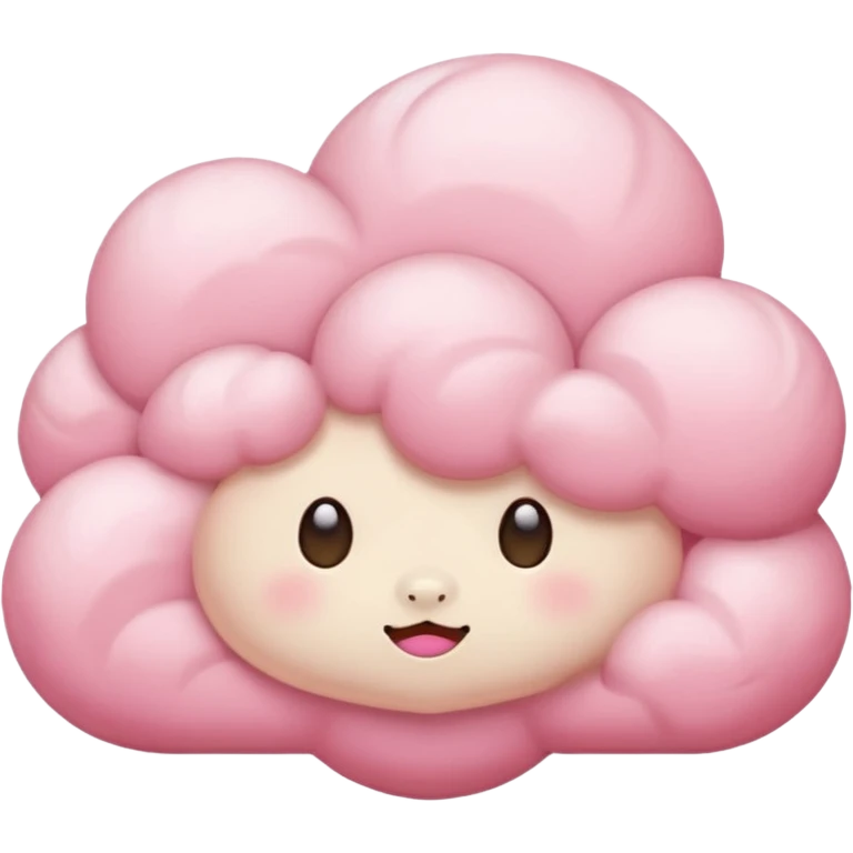 pink cloud, sleepy emoji
