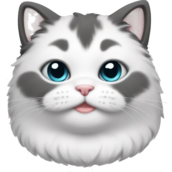 Cute chubby fluffy kitty cat emoji
