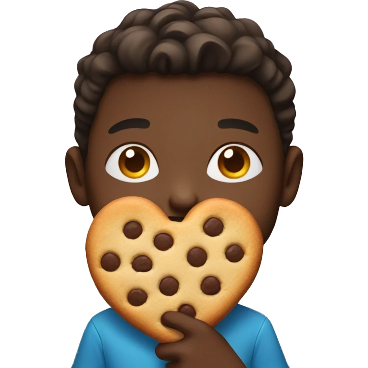 Boy holding a cookie  emoji