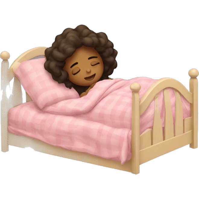 A wavy girl sleeping in her bed emoji