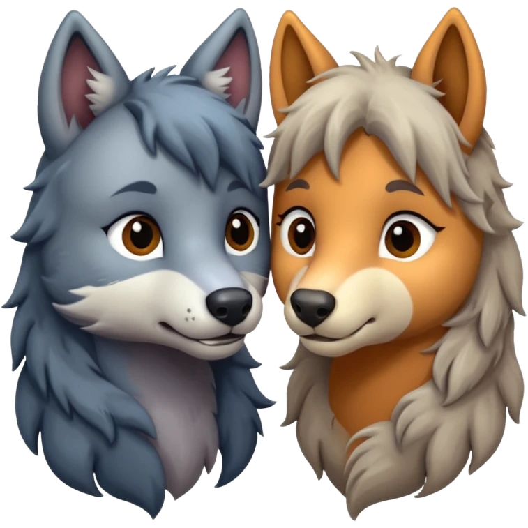 a wolf and a pony in love emoji