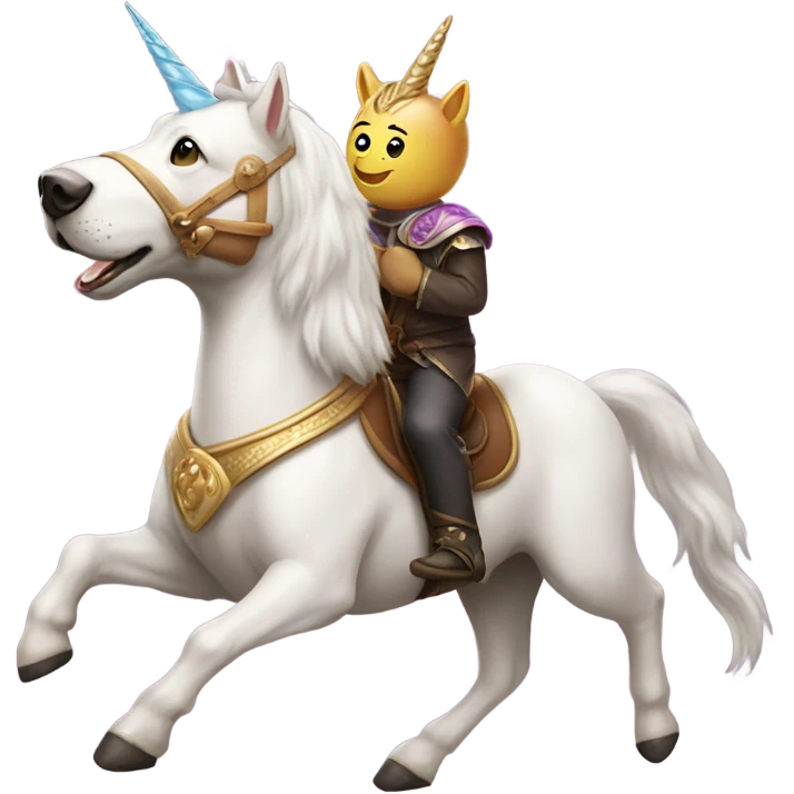 Dog riding a unicorn  emoji