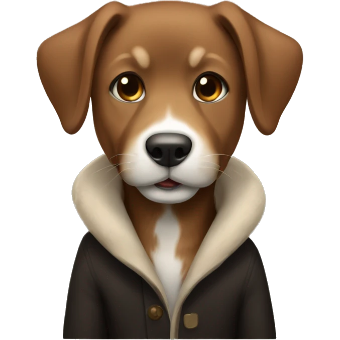 Brown and black coat alabai emoji