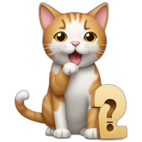 cat eating a question mark emoji