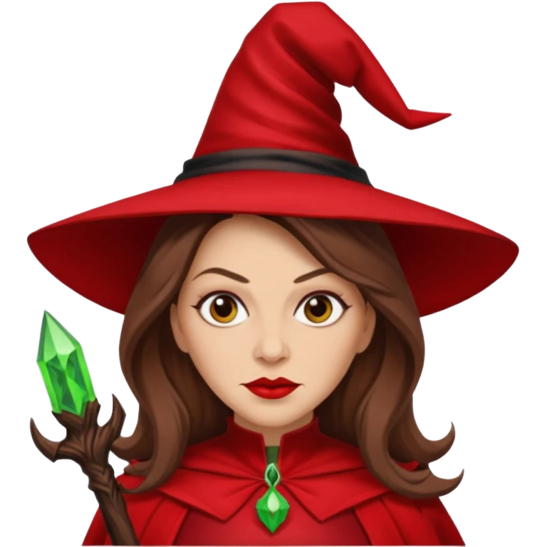 Wicked Witch of the East from The Wizard of Oz with light skin, long brown hair, red outfit emoji