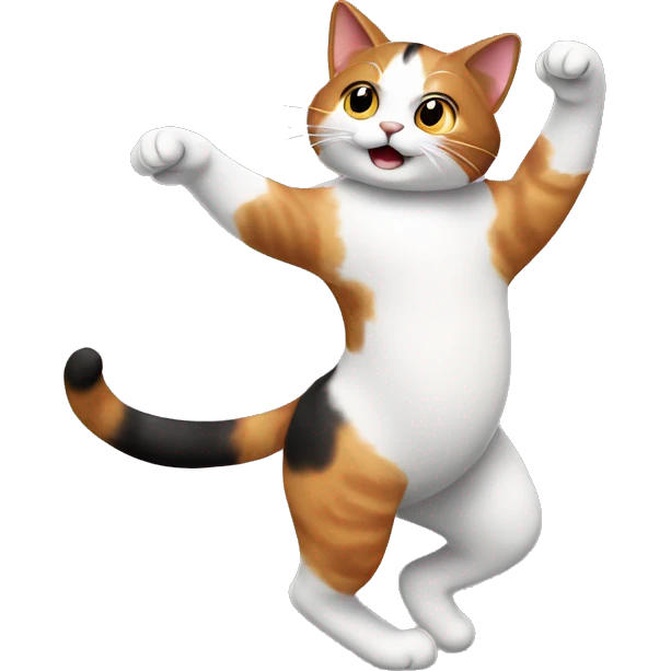 Dancing calico cat emoji