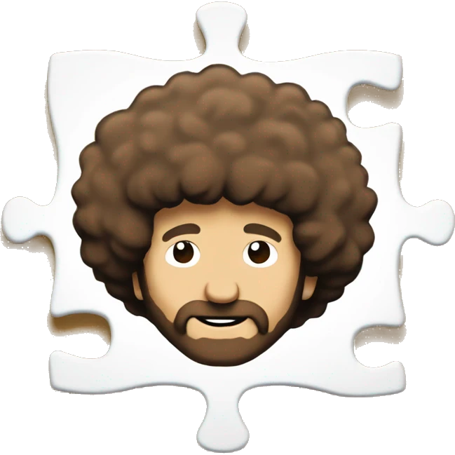 Bob Ross doing a jigsaw puzzle emoji
