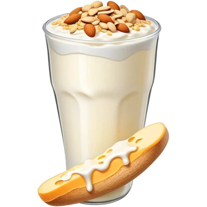 A large white leg bone clearly floating in the center, very prominent and glowing. Around it at a distance are separate calcium-rich foods: yogurt cup, pile of shredded cheese, almonds, and sesame seeds. emoji