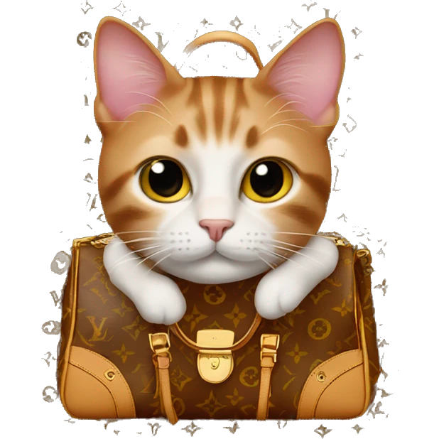 Cat in Louis Vuitton bag emoji