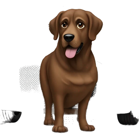 Brown big dog in a Bentley  emoji