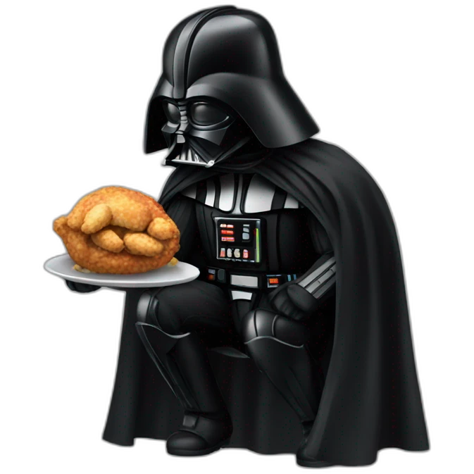 Dark vador eating chicken emoji