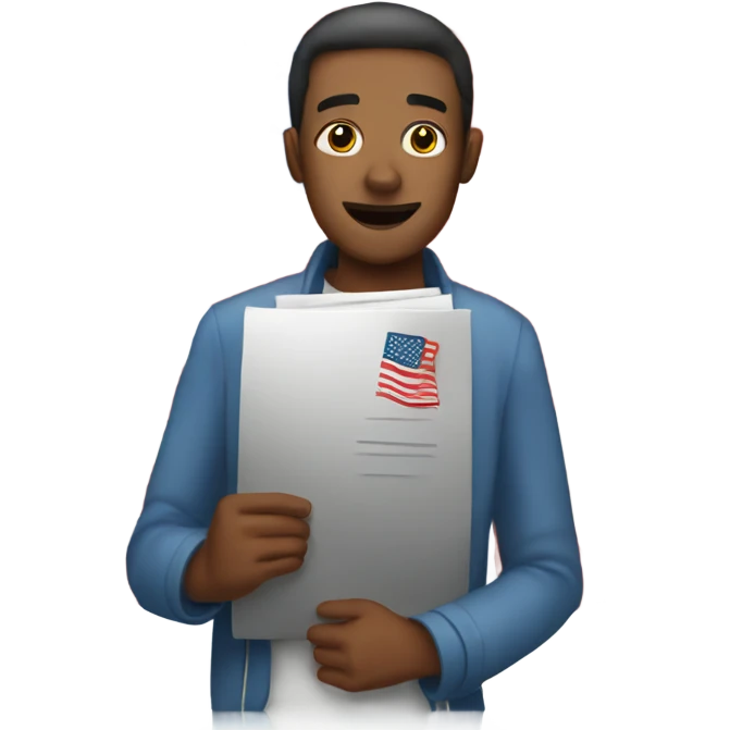 Person getting its American citizenship  emoji