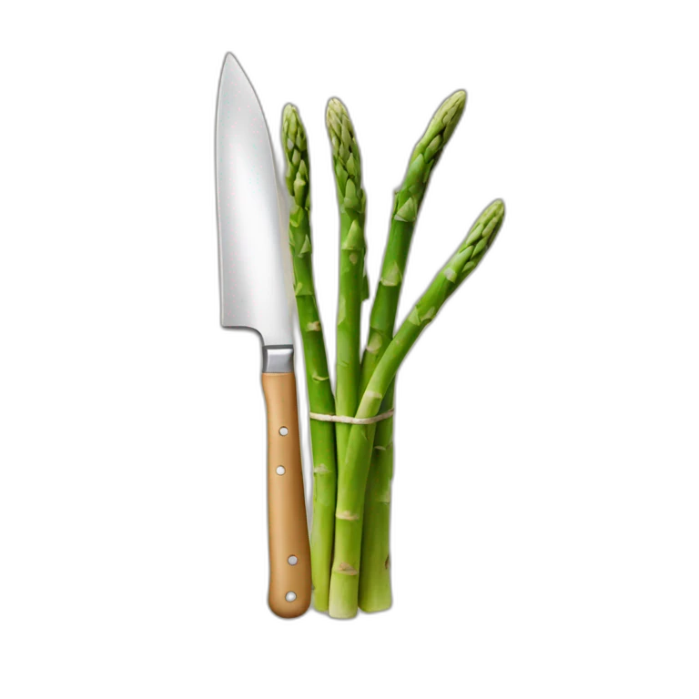 knife holding asparagus emoji
