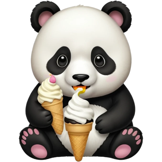 Panda eating ice cream emoji