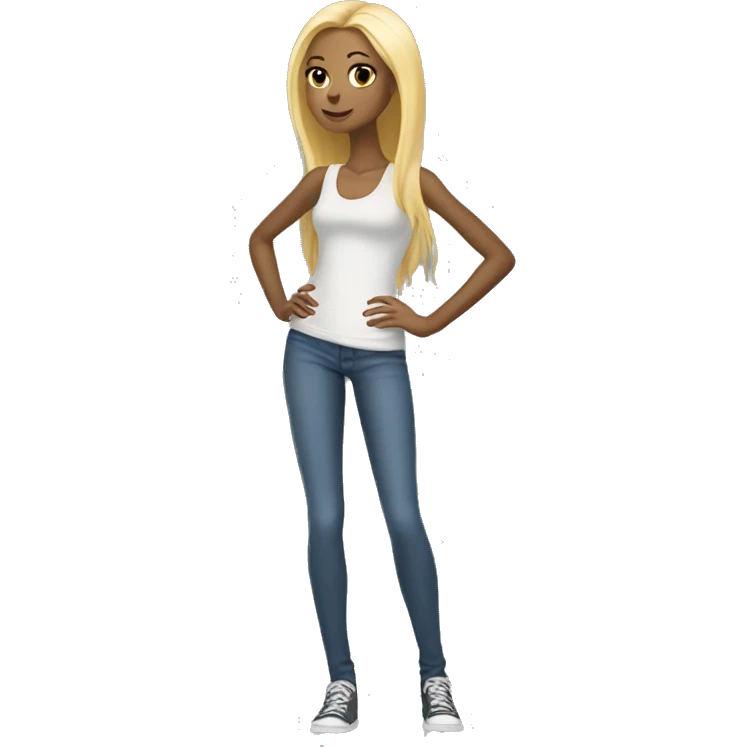 female blonde skinny legend full length  emoji