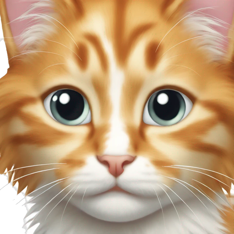 Long haired orange and white kitten emoji