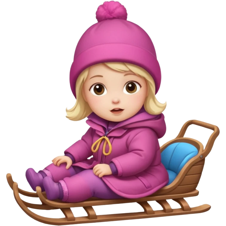 baby girl on sled emoji