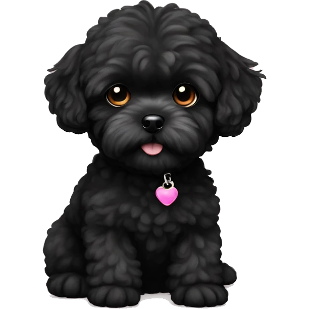 tiny black maltipoo emoji