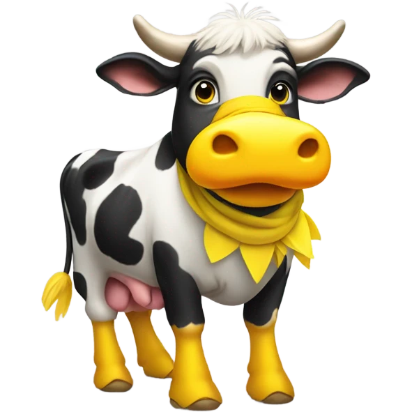 cow dressed up as a duck emoji