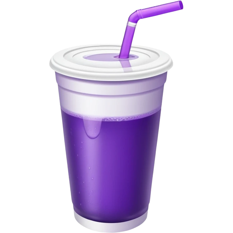  White styro cup without straw eith purple juice inside visible from the top only emoji