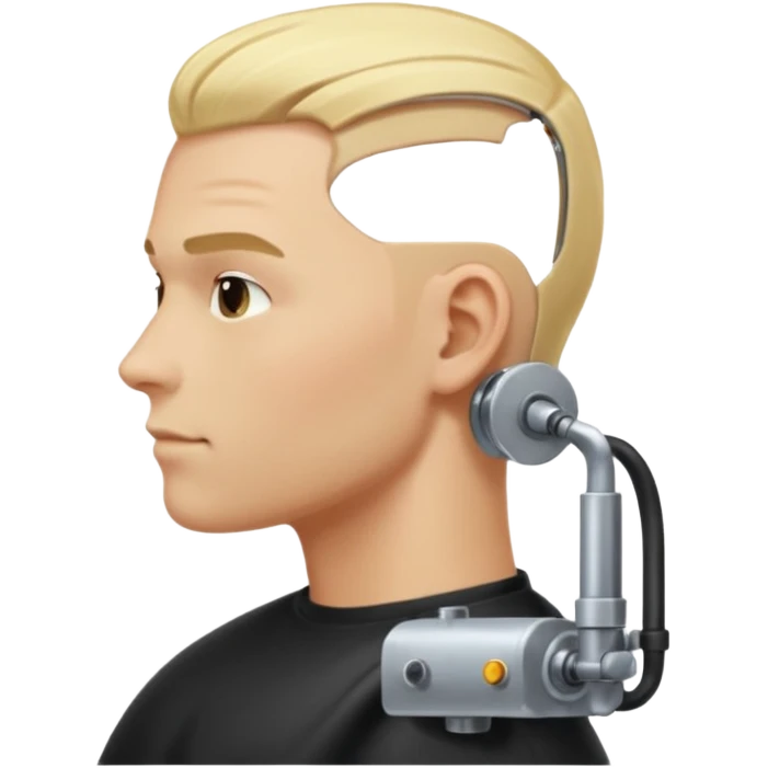 Male, no glasses, blonde hair, right side of hair shaved with a machine. emoji
