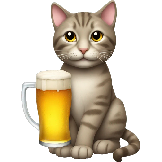 Cat holding a beer emoji