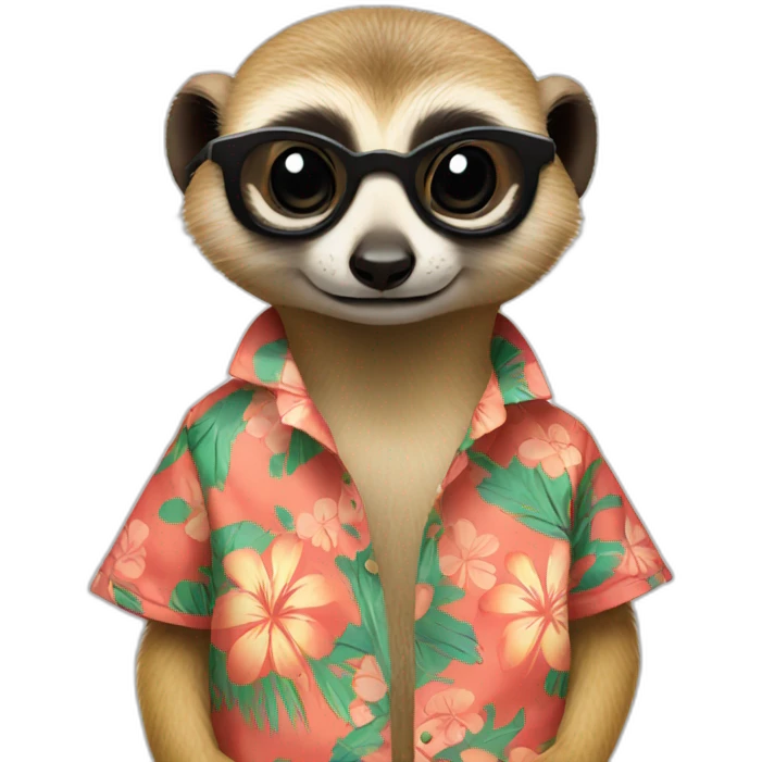 Meerkat in Hawaiian shirt emoji