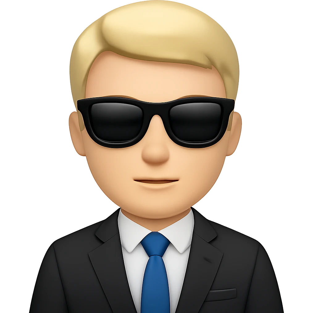 Edit this image of an inversionista emoji with sunglasses. Remove the background so the emoji is isolated with no background. emoji