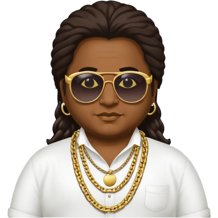 Bappi Lahiri with sunglasses and gold chains emoji