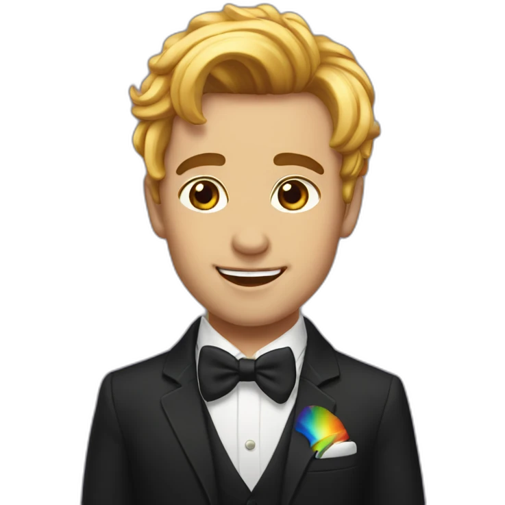 Posh-boy-with-raibow-hair emoji