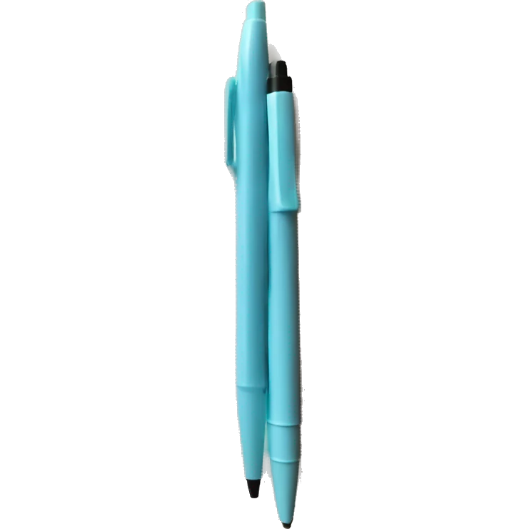 Light blue notebook with pen emoji