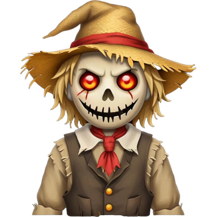 Scarecrow with Red Eyes horror look emoji