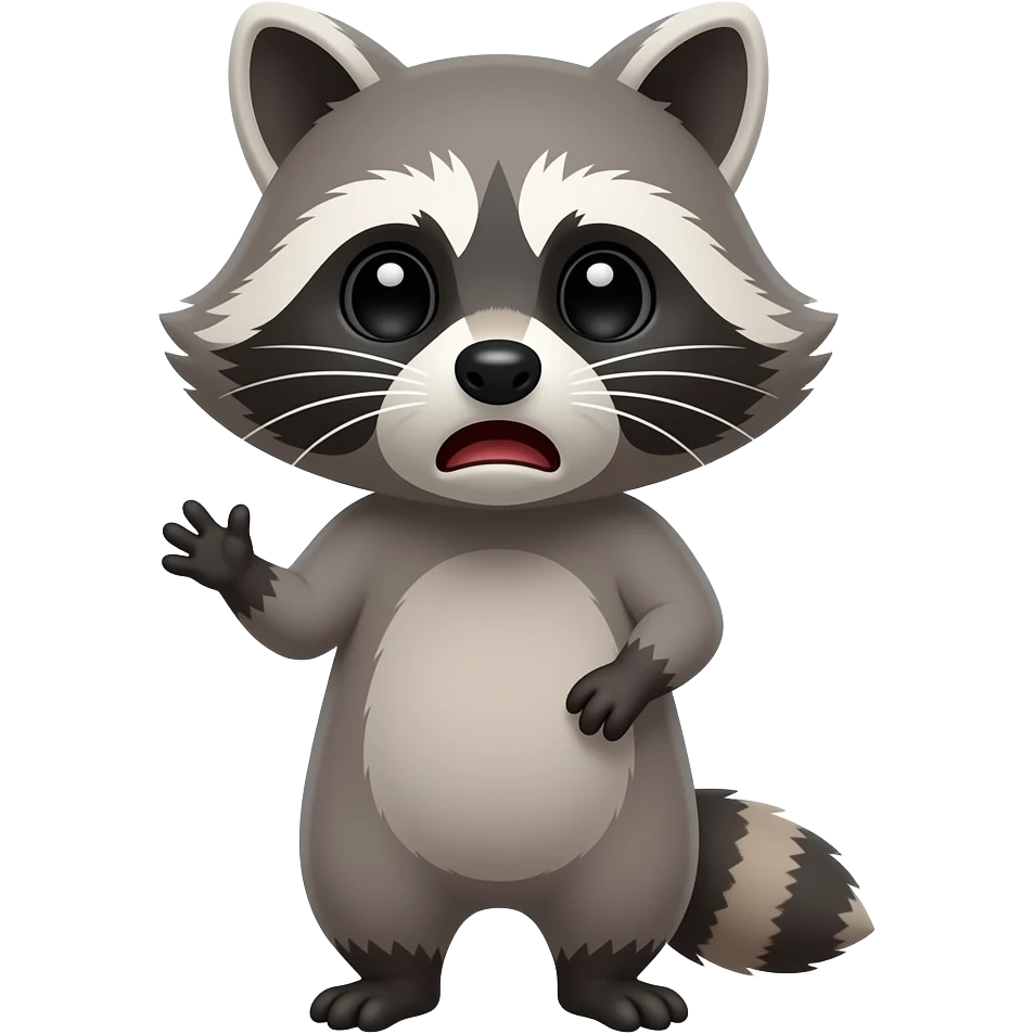 shocked racoon emoji