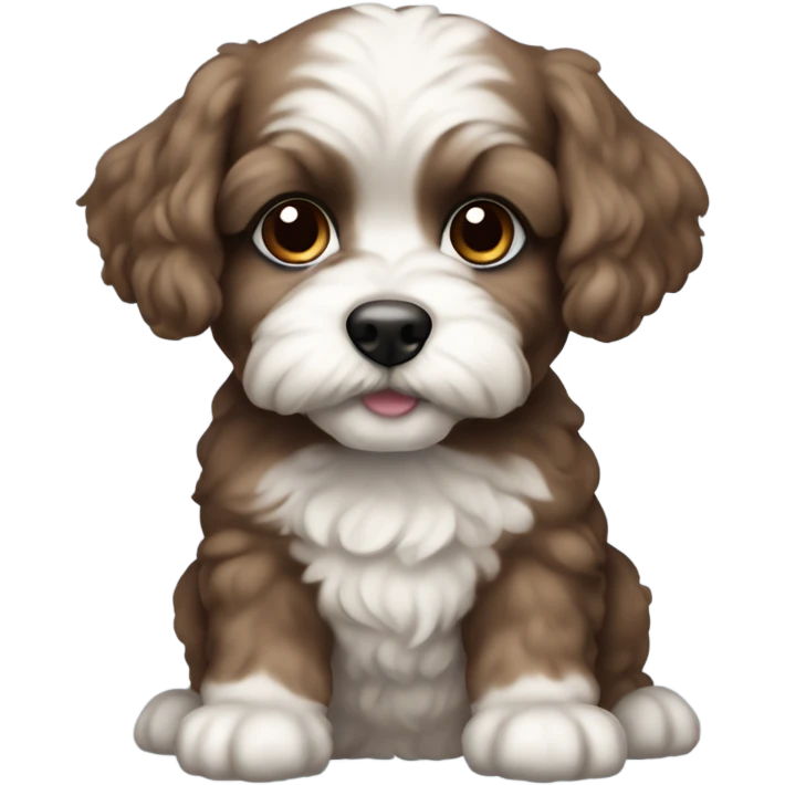 Brown Schichon puppy emoji