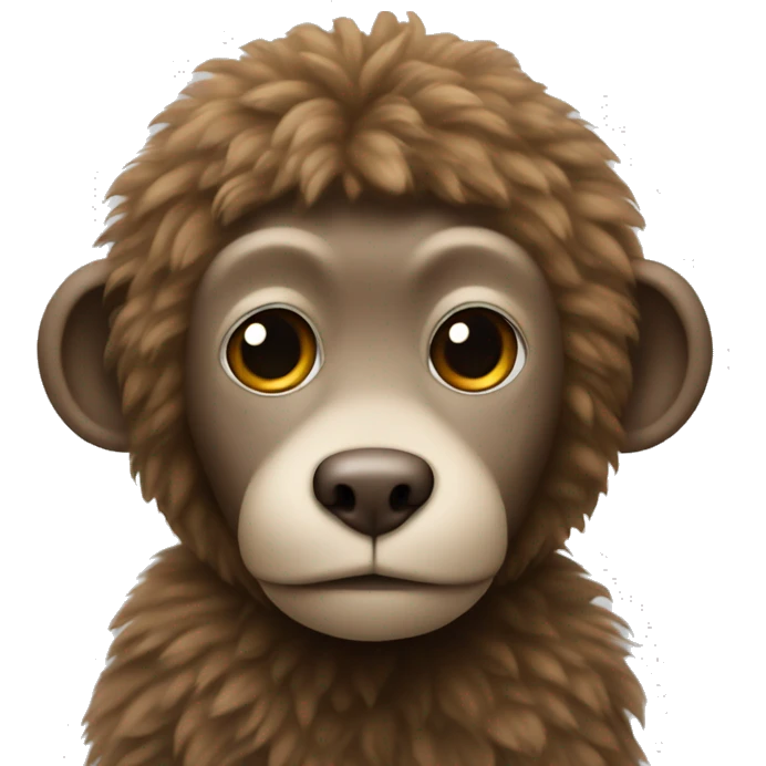 A monkey with a poodle in his arms emoji