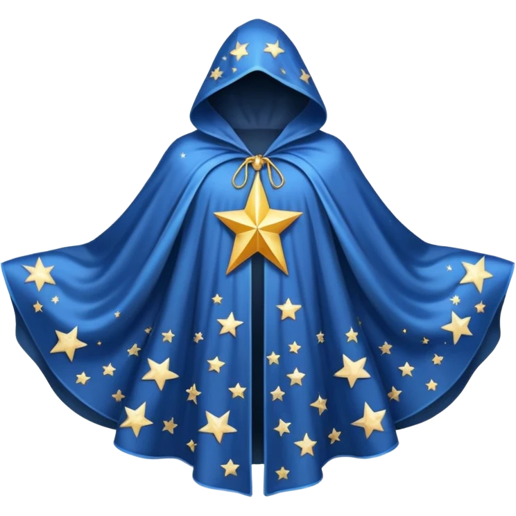 a fantasy  magic, white color with star pattern cloak emoji