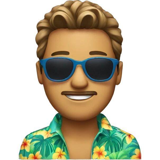 man with sunglasses and a Hawaiian shirt emoji