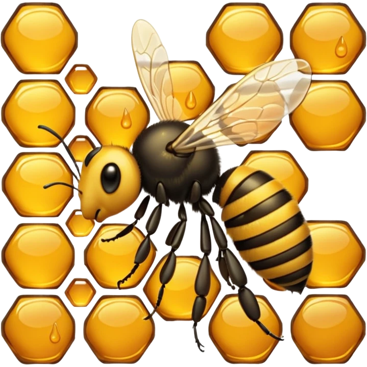 A bee collecting honey emoji