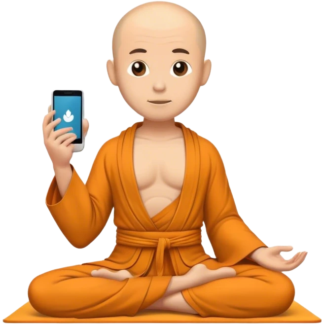  Phone wearing a monk robe in yoga position emoji