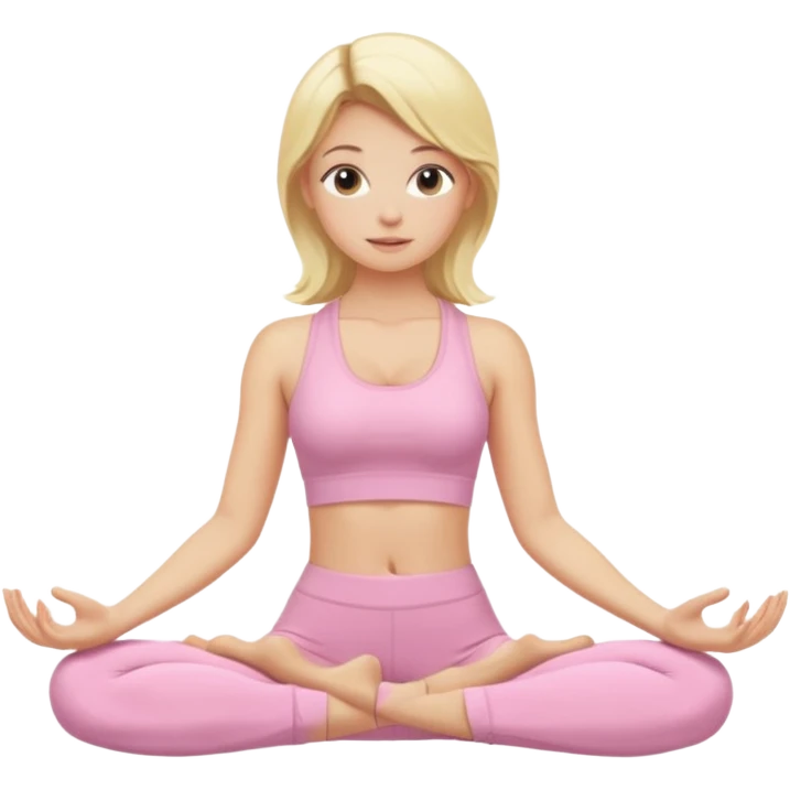 Yoga Blonde Girl With Light Pink Clothes emoji