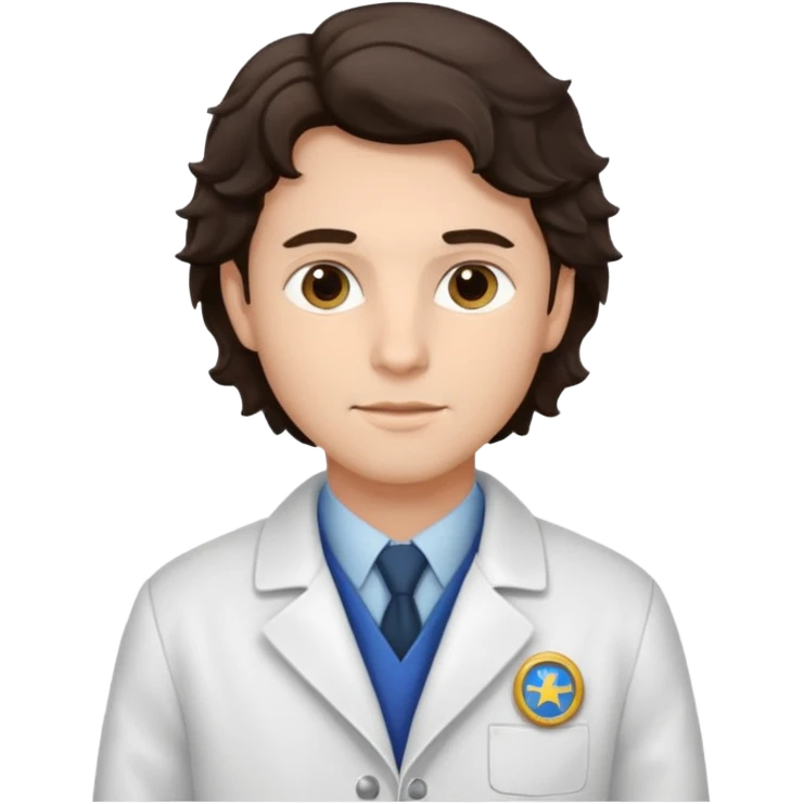 male dark brunette wavy hair vet emoji
