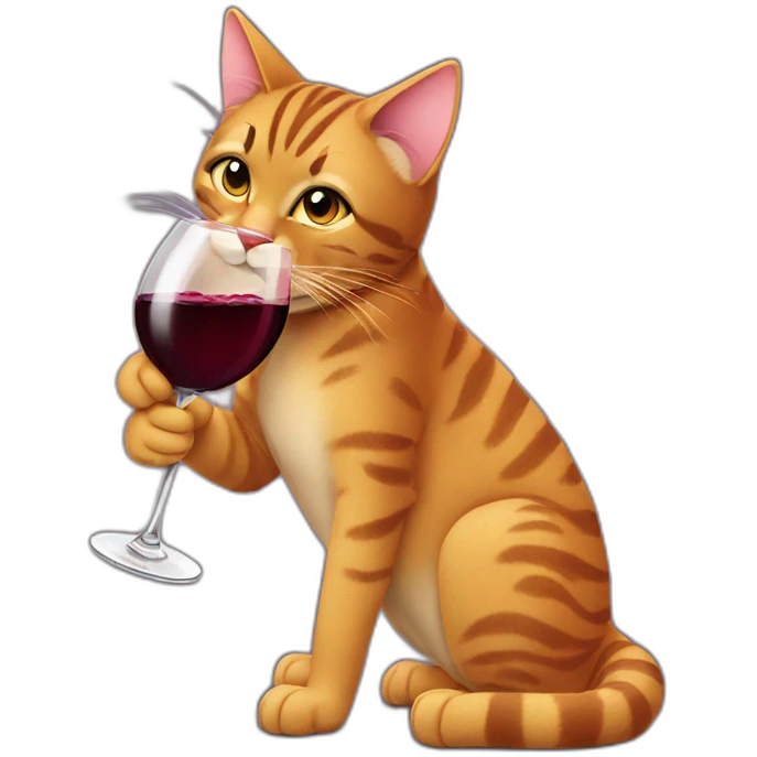 a-cat-sipping-a-glass-of-wine emoji