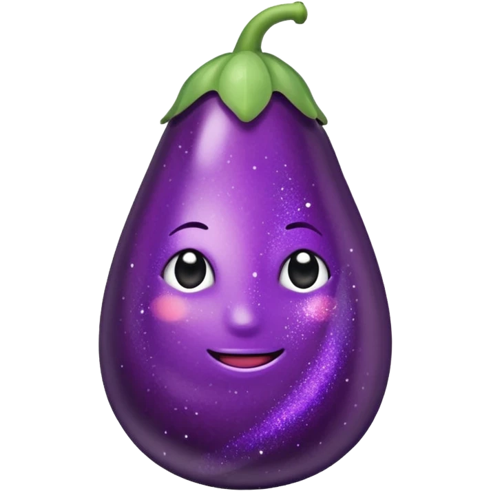 Aubergine with glitter emoji