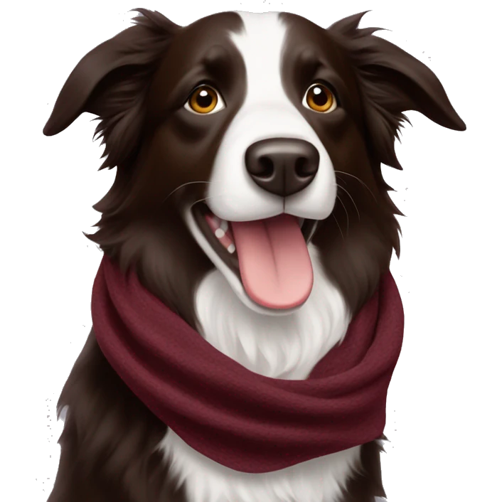 maroon scarf, texas A&M, Border collie  emoji
