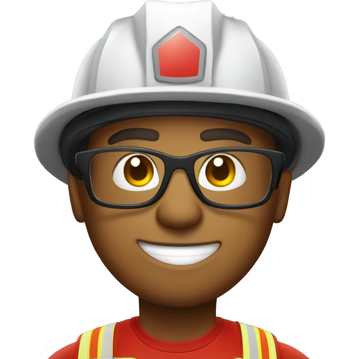 Nerdy white Firefighter with glasses  emoji