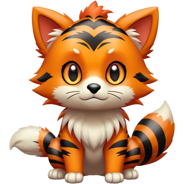 Shiny Cute Adorable Litten-Littleo-Growlithe-Hybrid-Creature with pattern-markings emoji