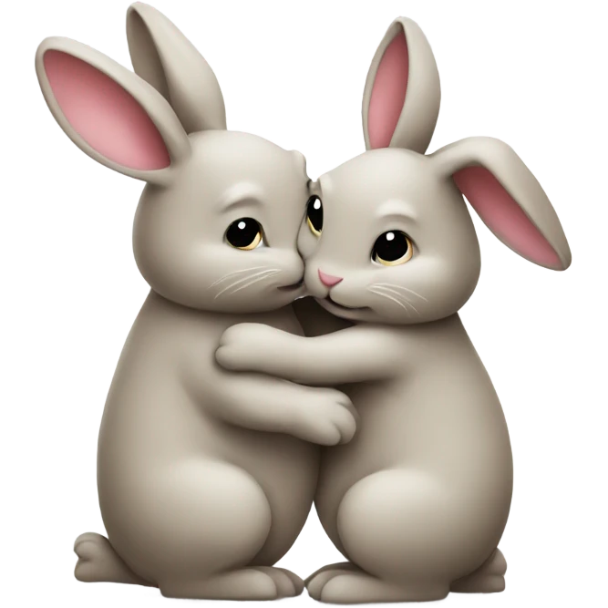 Two bunnies hugging emoji