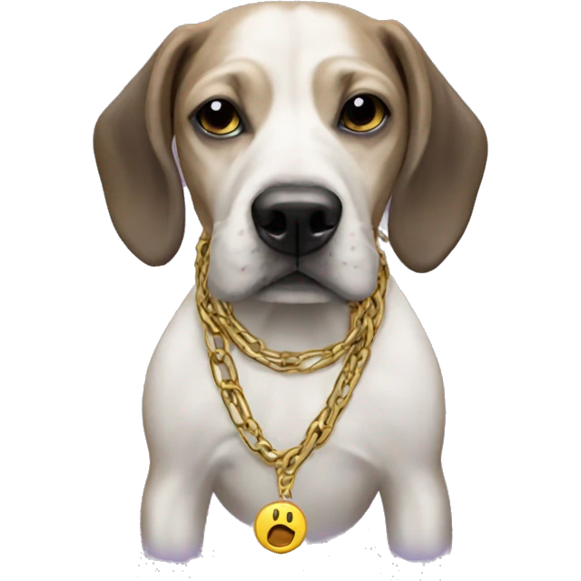 Dog wearing snoop dogg chain  emoji